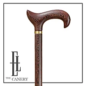 African Cassia Wood Walking Stick with Derby Handle