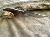 25-28 - Macadamia Nut Wood Black Paper Micarta Narrow Carver