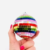Rainbow Mirror Ball Ornament