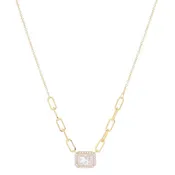 16" 18K Gold Plated Paperclip Chain Portion & Pave Crystals