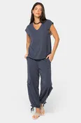 Ankle Length Pull On Texture Knit Cargo Joggers