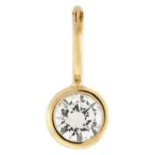 4mm White Diamond Yellow Gold Bezel