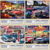 Set of 4: Larry Jones Jigsaw Puzzles 1950s Americana Nostalgia