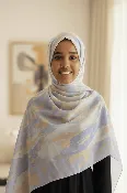 Chiffon Print Hijab — Lavender & Baby Pink Streaks