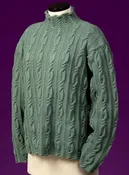 Cable and Garter Stitch Turtleneck