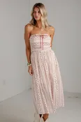 At The Edge Cream Floral Midi Dress