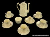 15pc T.F. &amp; S. Phoenix Pompadour Teapot w/Lid Creamer Sugar Cups Saucers Chintz