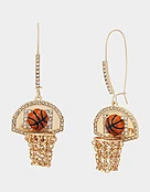 BASKETBALL HOOP SHEPPARD HOOK EARRINGS ORANGE