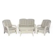 Alexa Living Room Set of 4 pieces with Loveseat, White color