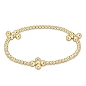 Beaded 4mm Gold Signature Cross 2.5mm Gold Bracelet