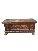 18th Century Spanish Colonial Solid Walnut Trunk F2807