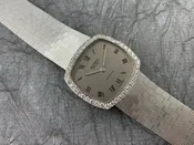 Buren Grand Prix 18K White Gold and Diamond Automatic Mechanical Cushion