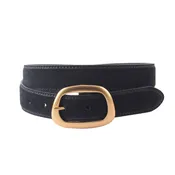 Black Suede Gold Buckle Belt