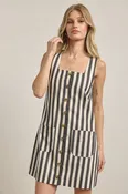 Black Stripe Shift Mini Dress