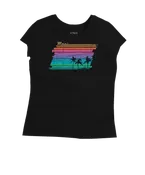 Abstract Beach - Jet Black Short Sleeve Pima T-Shirt