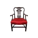 English George III Carved Mahogany Armchair