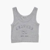 Alone Ribbed Heather Grey Seattle Womens Tank Top