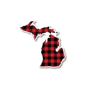 $2 Misc - Michigan Buffalo Check Mini Sticker - Peninsulas