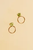 Circle Stone Earrings - Small