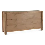 Alpine 72" Modern Dresser in Distressed Oak