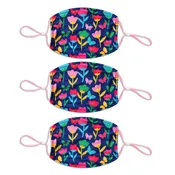 Adult Printed Spring Mask 3 Pack - Blue Floral