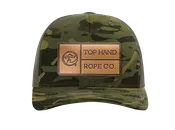Top Hand Leather Patch Camo Mesh