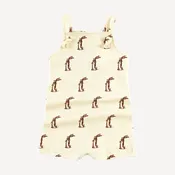 tie overall shortie | plush rabbit | organic cotton interlock