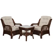 Alexa Living Room Set of 3 pieces, Dark Walnut color