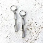 Antique  silver paperclip earrings