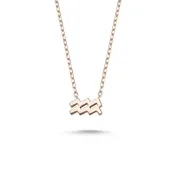 Aquarius Sign Zodiac Silver Necklace