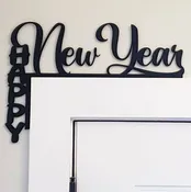 Welcome Sign | Custom Door Trim | Happy New Year Corner | Door Trim Sitter | Custom Door Sign | Custom Door Sitter | Happy New Year Sign