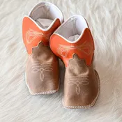 Anderson Bean Baby Bean Boot – Tangerine Glove Top with Tan Crazy Horse Vamp