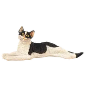 1 Inch Scale Black and White Stretched Cat Dollhouse Miniature