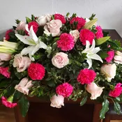Serene Pink Casket Spray