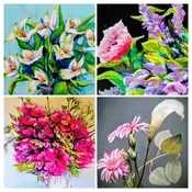 Floral paintings gift wrap