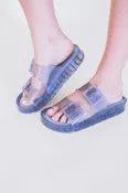 Jelly Double Buckle Sandals – Blue