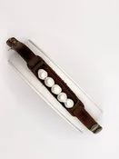 Leather Bracelet with Freshwater Pearls