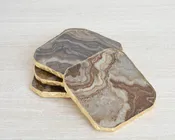 agate brown glass coaster