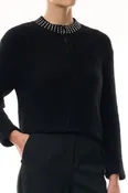 Bouclé Jacket with Crystal Trim