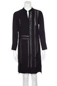Akris Punto Black Long Sleeve Shift Dress SZ 4