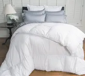 German Batiste Baffled Box Medium Weight White Hungarian Goose Down Comforter (Level 3)