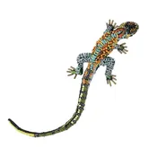 Embroidered Brooch India - Caiman Lizard