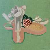 GSMN322-13 BALLET SLIPPERS WITH ROSE by Magic Needle for Gone Stitching