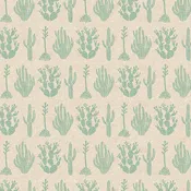 All the Through the Land by Amelie Manici : Desert in Aloe Vera : Cotton and Steel : Canvas