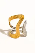 18K Gold Non-Tarnish Wavy Abstract Ring