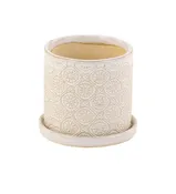 Small White Quatrefoil Planter