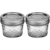 Ball Quilted Crystal Jelly Jars with Lids and Bands, 4-Ounce, Clear