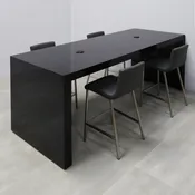 Ashville Laminate Collaboration Table in Black Gloss Laminate Finish - 84 In. - Stock #46