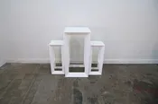 3 -Pc Vondom Frame Bar Table & Chairs in White  | Rebound Furniture & Consignment | Woodland Hills