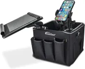 AE-CRT-AP-LT-PM  Milk Crate Vehicle and Mobile Office Work Station with Apron, Laptop Tray and Phone Mount